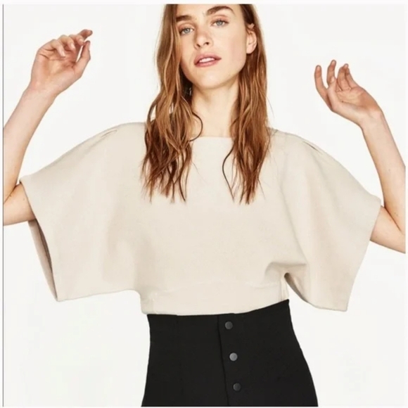 Zara Tops - Zara Batwing Short Sleeve Knit Top Sz S